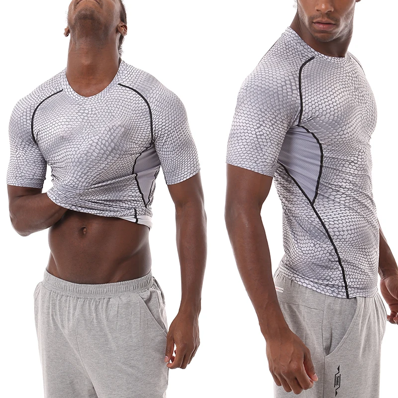 Спортивная футболка фитнес-трико с круглым вырезом быстросохнущая Мужская