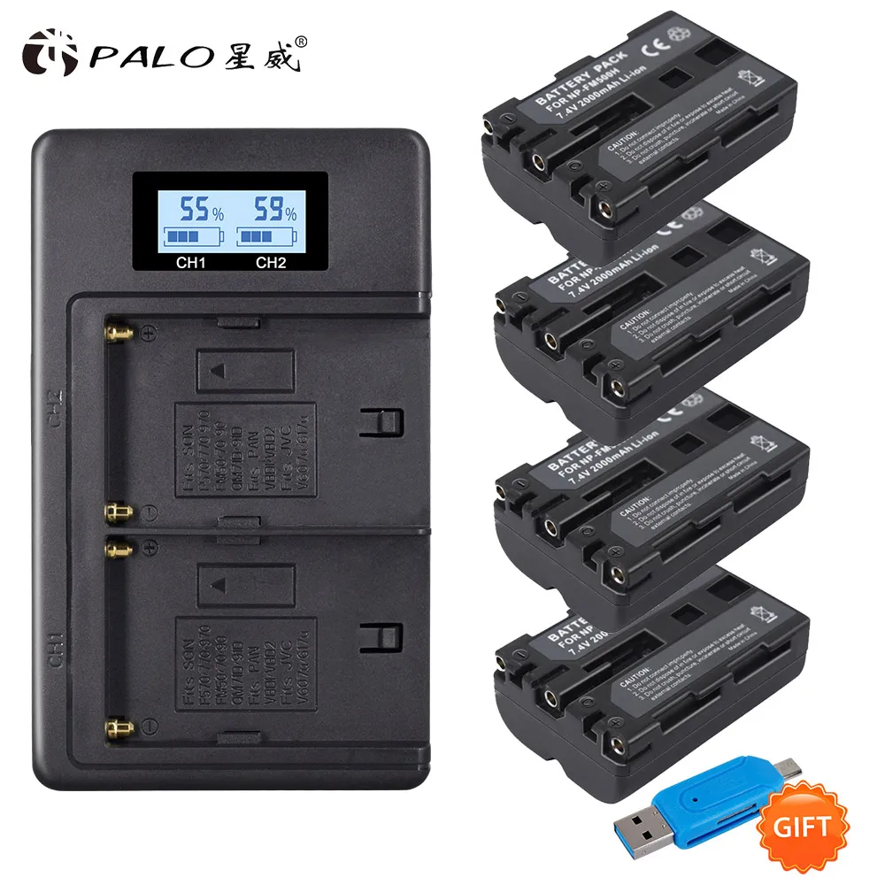 4 battery 1 charger Palo NP-FM500H Замена Камера Батарея+ NP FM500H Батарея Зарядное устройство для sony Альфа A57 A65 A77 A99 A100 A200 A300 A500 A900 A700 - Цвет: 4 battery 1 charger