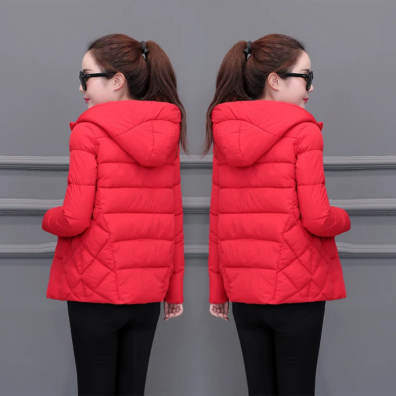 Women winter jacket New short Tops Thicken Hooded Padded jackets women zipper Ladies jacket fashion Warm down cotton coat 3XL