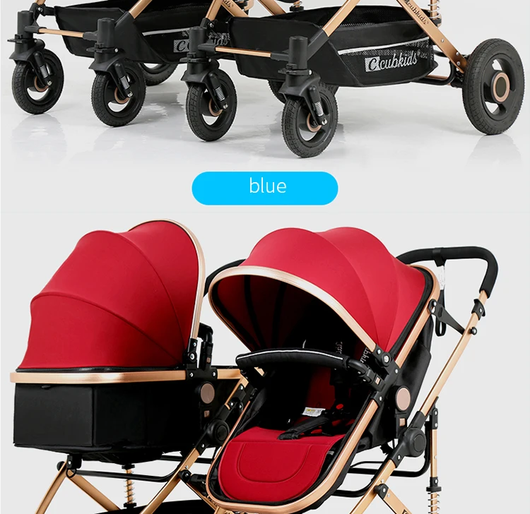 Babyfond двойная детская коляска может разделять высокий лежащий пейзаж светильник ударопрочный складной детская коляска
