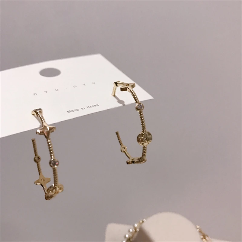 Женские серьги в виде клевера с цирконом инкрустацией | Украшения и аксессуары