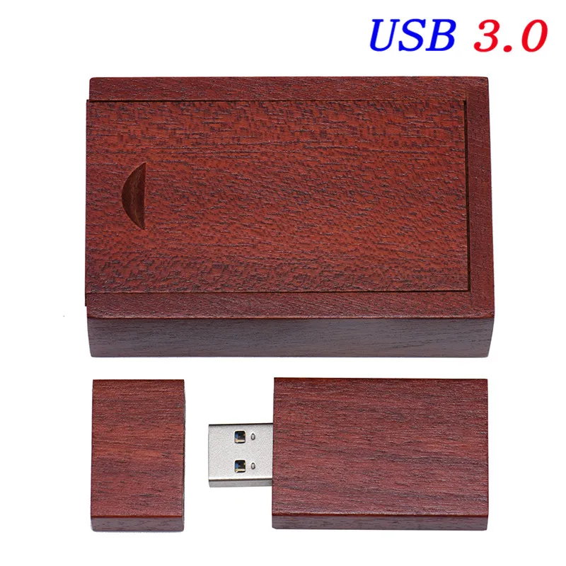 SHANDIAN Пользовательский логотип деревянный usb+ коробка флэш-накопитель карта памяти 4 ГБ 8 ГБ 16 ГБ 32 ГБ 64 ГБ Флешка логотип для фотографии свадьбы - Цвет: Rose wood