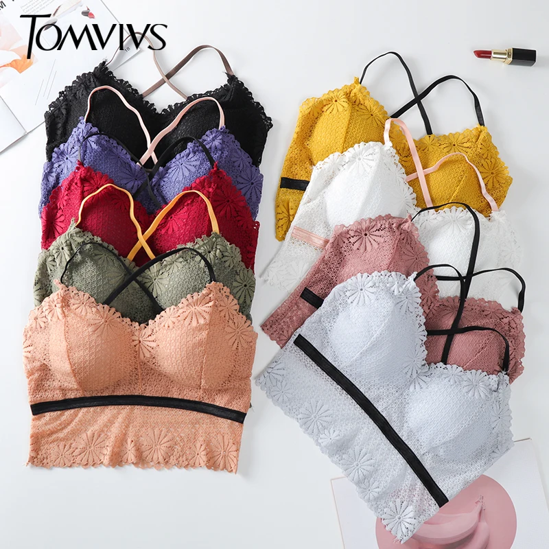 Кружевное женское нижнее белье TOMVIVS для фитнеса бюстгальтер бесшовный бюстье с