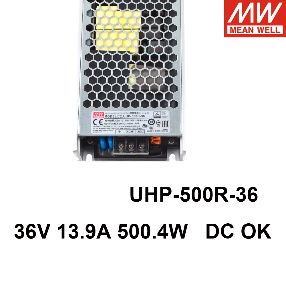 

Mean Well UHP-500R-36 110 В/220 В переменного тока в постоянный ток 36 в 500 А Вт активный Тип PFC тонкий тип одиночный выходной импульсный источник питания DC ...