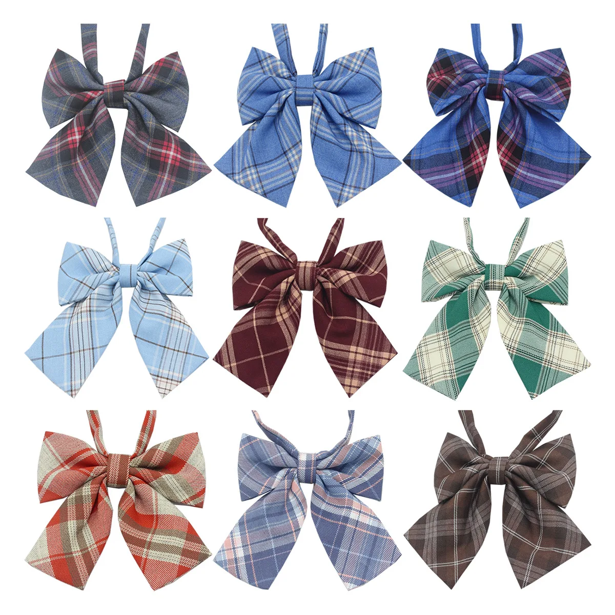 

Cute College Style Plaid Bowties for Women Casual School Girls Bow Ties Feminine Uniform Collar Bowknots Cravats Slim Bowtie