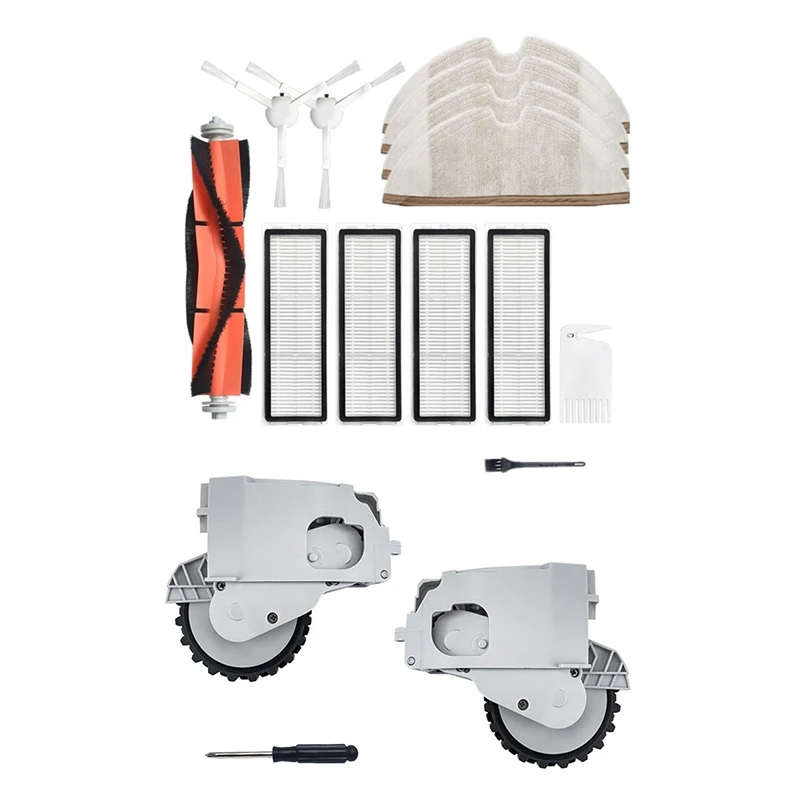 

12Pcs Parts Kit for Xiaomi Mijia 1C Robotic Accessories with for Mijia 1C Sweeper Wheel Sweeper Tire Accessories Set