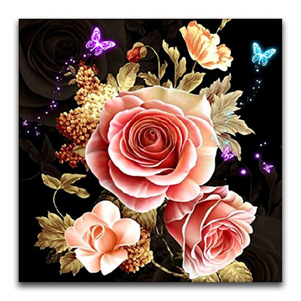 

Colored Flowers Pre-Printed 11CT Cross-Stitch DIY Embroidery Patterns DMC Threads Hobby Craft Painting Handiwork Wholesale