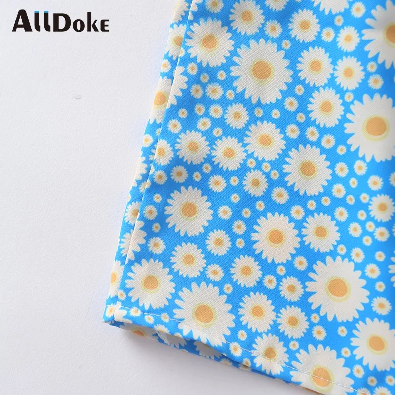 

ALLDOKE boho floral print maxi long dress women summer strap sleeveless high waist vintage ladies A line dresses vestidos
