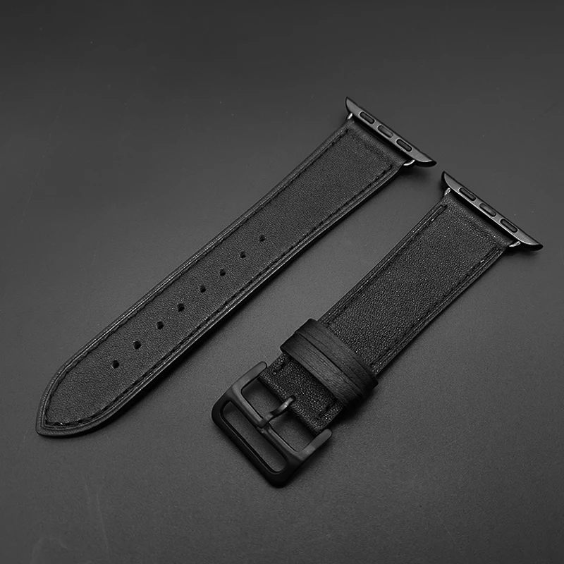 Для Apple Watch Series 5 4 40/44 мм браслет на запястье из натуральной кожи ремешок для часов с заклепками пользовательское издание ремешок для часов для серии 3 2 ремешок