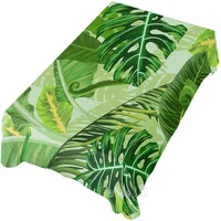 Tropical By Ho Me Lili Tablecloth Square Palm Leaf Pattern Polyester Washable Wrinkle Free Dinner For Kitchen Dining Room