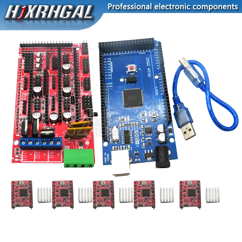 Комплект Ramps 1 4 Mega 2560 R3 для arduino + шт. контроллер RAMPS 5 A4988 модуль шагового драйвера
