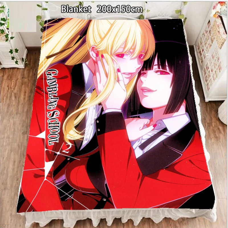 

Anime Fleece Blanket Kakegurui Jabami Yumeko Saotome Mary carpet soft 200x150cm Blankets and Bedspreads for Beds