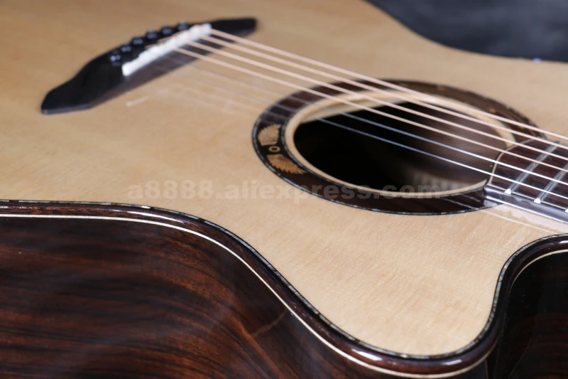 Finlay Tiamo T-A160CE, профессиональная прочная гитара с звукоснимателем, 4" гитара с еловым верхом/ламинированный корпус из палисандра+ жесткий чехол