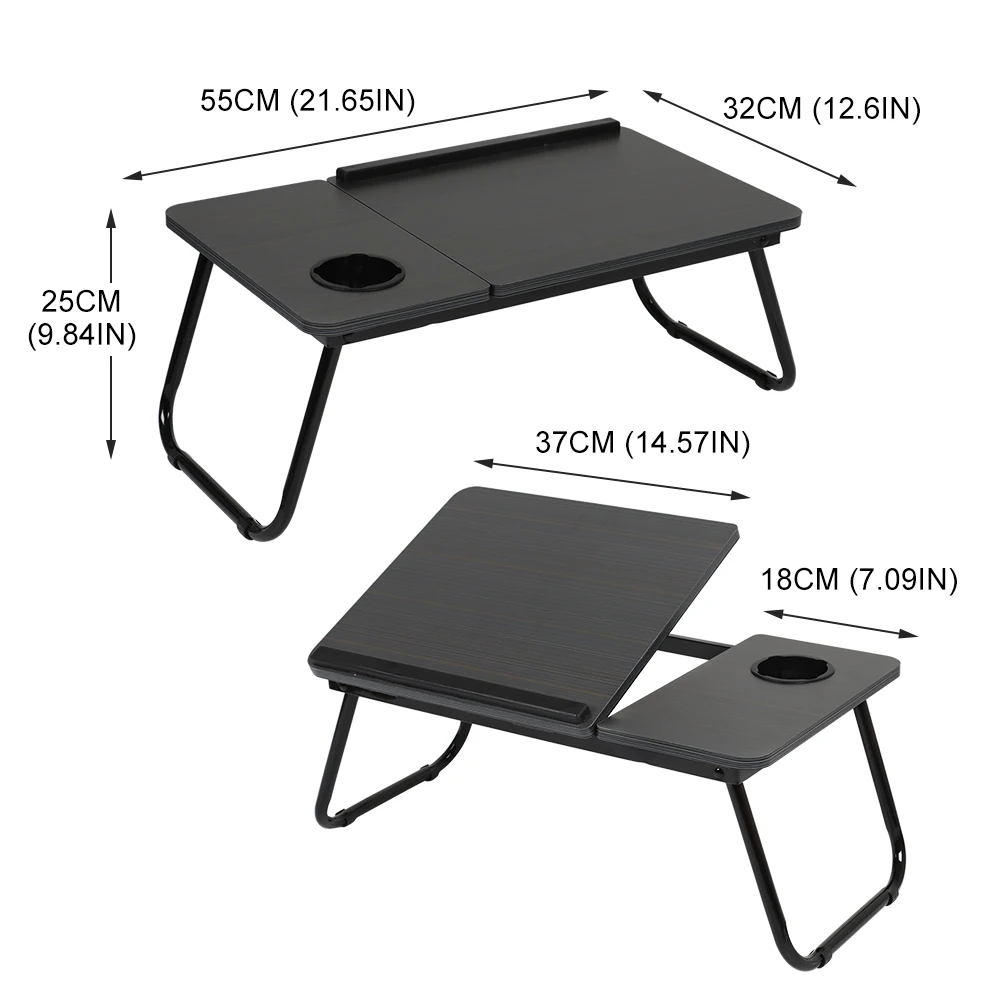 Adjustable Laptop Table for Bed Sofa Portable Notebook Tray Lap Tablet Computer Stand Eating Writing Reading with Cup Holder | Мебель