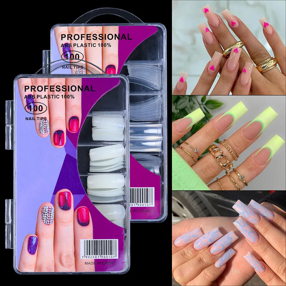 

100 Pieces Of Blister Box Armor Pieces Nail Pieces French Nail Pieces Fake Nails Full Stickers Half Nail Pieces Diy Nail Pieces