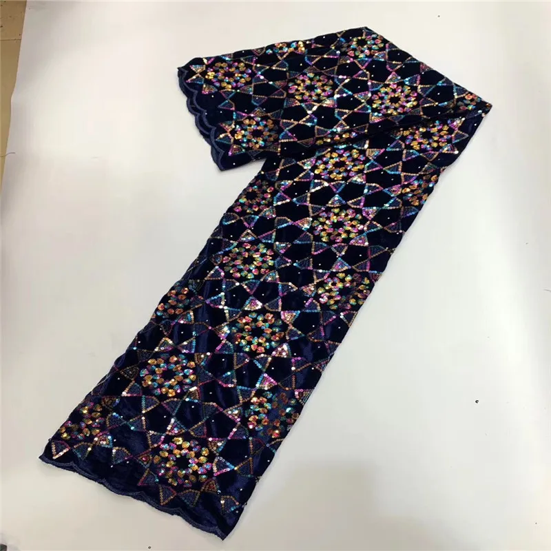 Оранжевый Новый Дизайн Красочная африканская французская бархатная кружевная