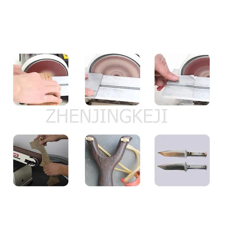 

Desktop Polisher 220V Electric Metal Plastic Knife Arc Home DIY Woodworking Sanding Machine Sand Disc Belt Machine Equipment