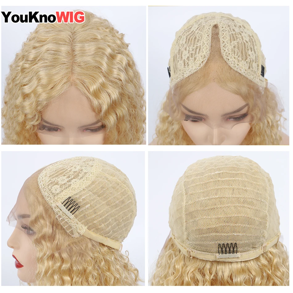 

613 Bob Wigs Short Water Wave Wig Peruvian Blonde 13x1 T Part Lace Wig Human Hair Remy Pre Plucked Honey 613 Wigs For Women