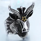 Высокое качество металлическое мужское кольцо в стиле ретро панк религиозный стиль козья голова рога всадник кольцо