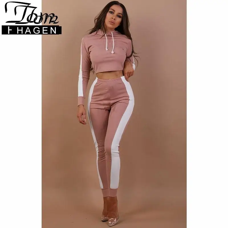 Женский спортивный костюм-двойка комплект из 2 предметов на осень 2020 спортивные