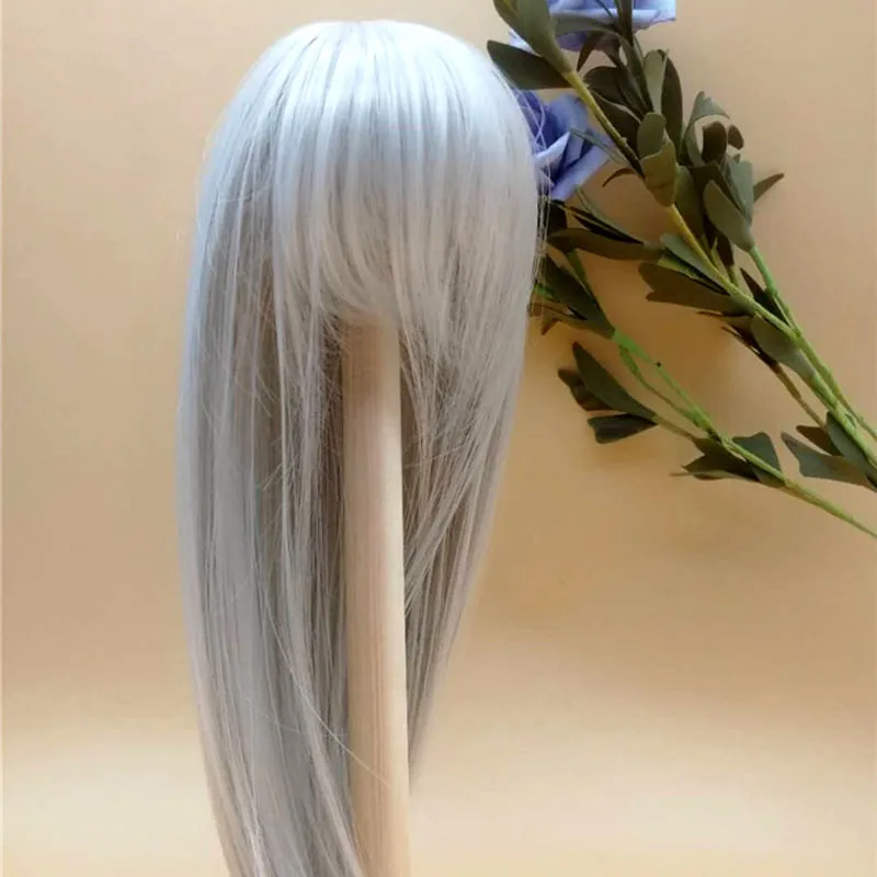 BJD SD peluca 1/3 1/4 1/6 1/8 1/12 cabello en blanco de estilo antiguo accesorios de Peluca de mu&ntilde;eca de fibra de alta temperatura-4