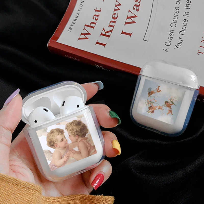 Мягкие милые наушники чехол для Apple airpods чехол Роскошный ангел ребенок прекрасный Air Pods чехол для Airpods 2 прозрачный, мягкий чехол