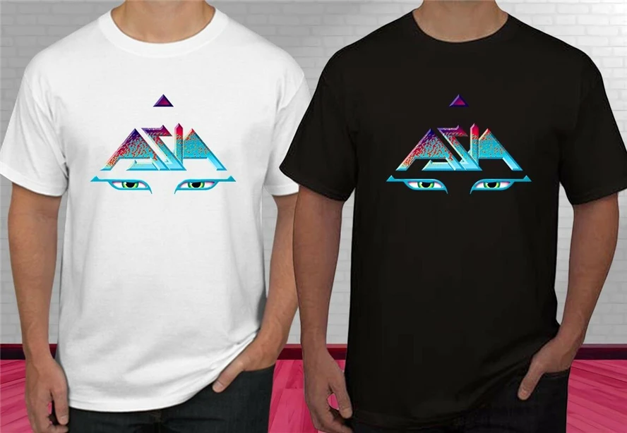 Asia Band Logo английская прогрессивная рок-группа черная белая мужская футболка S-2Xl