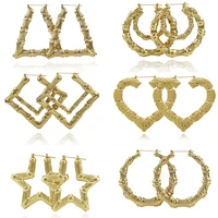 star earrings hoop women bulksale wholesale iced out bling trendy fashion jewelry pce03