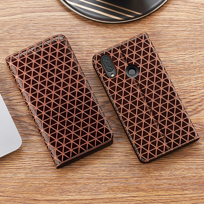 Чехол из натуральной кожи с текстурой сетки для Xiaomi Redmi Note 3 3S 3X 4 4A 4X 5 5A 6 6A 7 7A 8 9 8A 8T