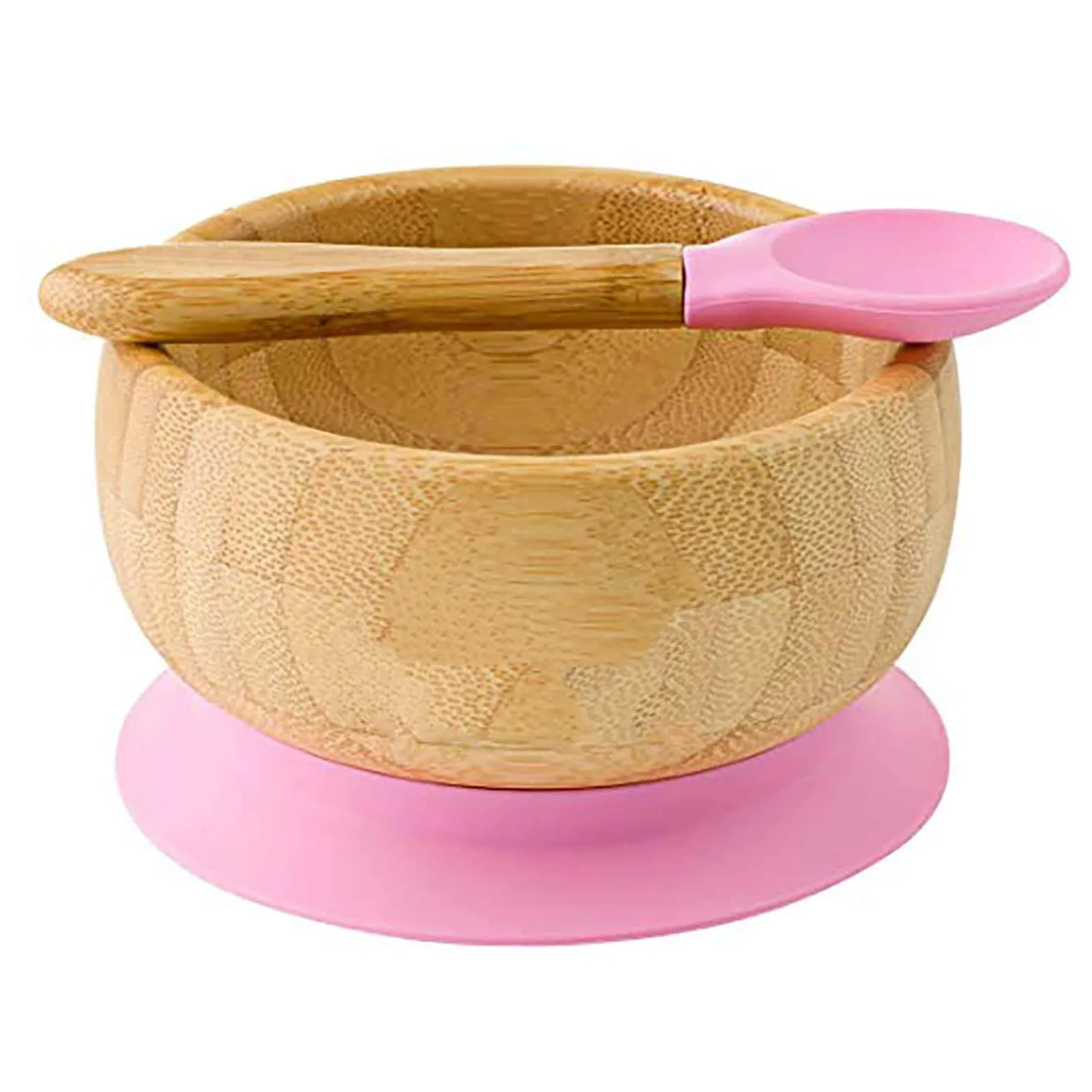 

Eco-Friendly Baby Training Dinnerware Baby Bowl Spoon Bamboo Feeding Cutlery BPA Free Suction Bottom Kids Utensils