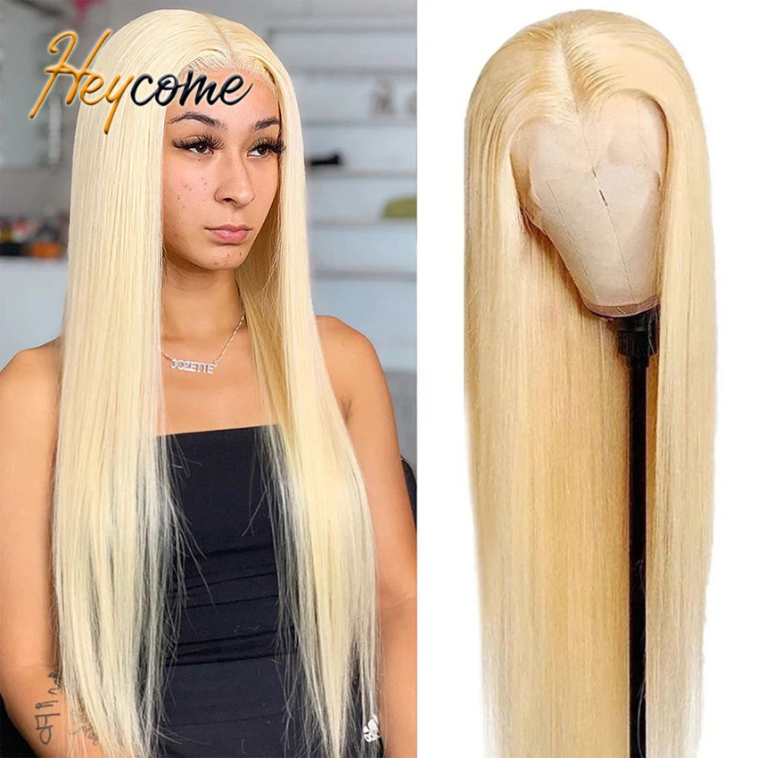 

#613 Honey Blonde Brazilian Hair Wigs Straight Transparent Lace Front Human Hair Wigs For Black Women Pre Plucked Closure Wig