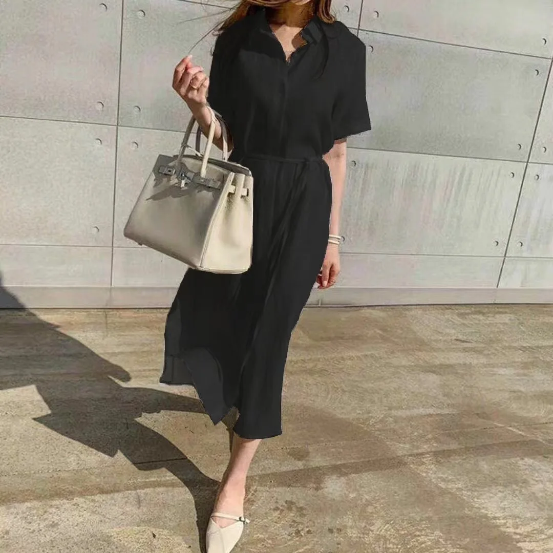 Платье женское вечернее в винтажном стиле длинное пляжное платье-рубашка