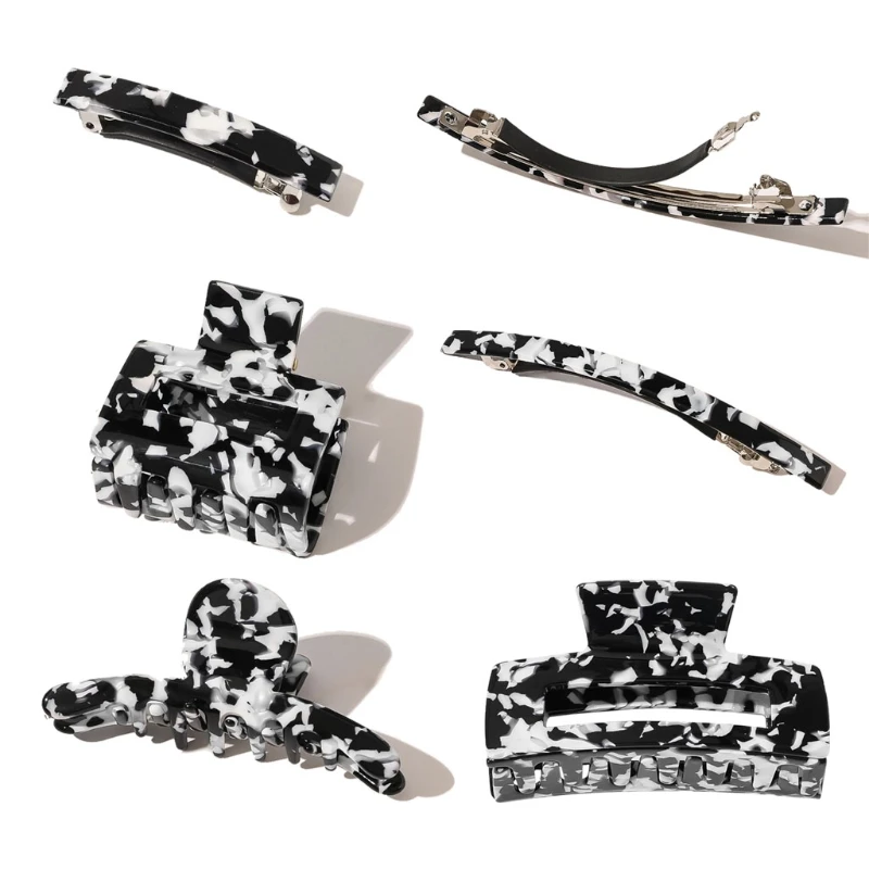 

5 Pack5 Pack Hair Claw Clips Kit Leopard Print Hair Jaw Clamp Barrettes Women