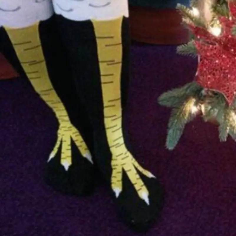 Stockings Medias 3D Funny Chicken Winter Autumn Women's high High Sock Cartoon Ainimals Thin Toe Feet Ladies Creative Stocking images - 6