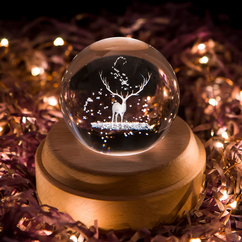 

Wooden Base Music Box Castle in the Sky Luminous Rotating 3D Night Light Musical Box Rechargeable Romantic Home Decor Gift LB88