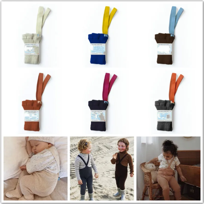 

Pre-sale Baby Retro Ribbed Tights with Braces Cotton Thicken Tights & Stockings for Boys and Girls