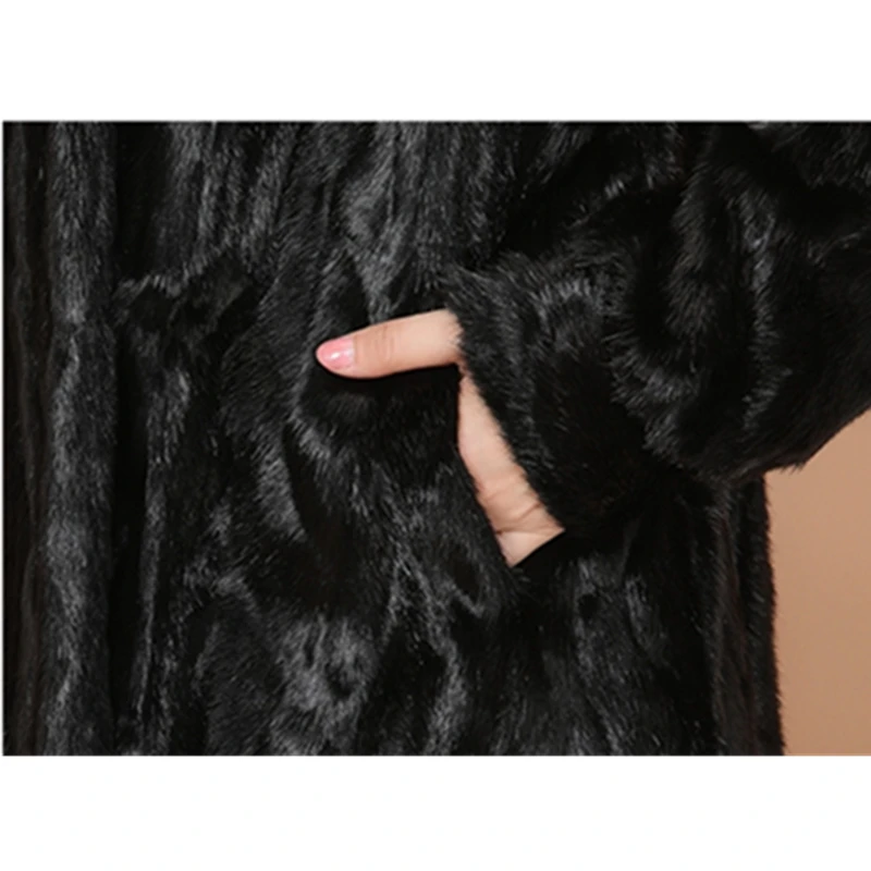 

Superior Plus Size 6XL New Quality Real Mink Fur Coat Women Winter Thicken Warm Hooded X-Long Genuine Natural Fur Coats Parka