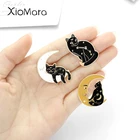 6 стилей Лунокот эмали шпильками черные Ghotic фаза Луны броши значки со звездами сумок, головных уборов рюкзак аксессуары ювелирные изделия