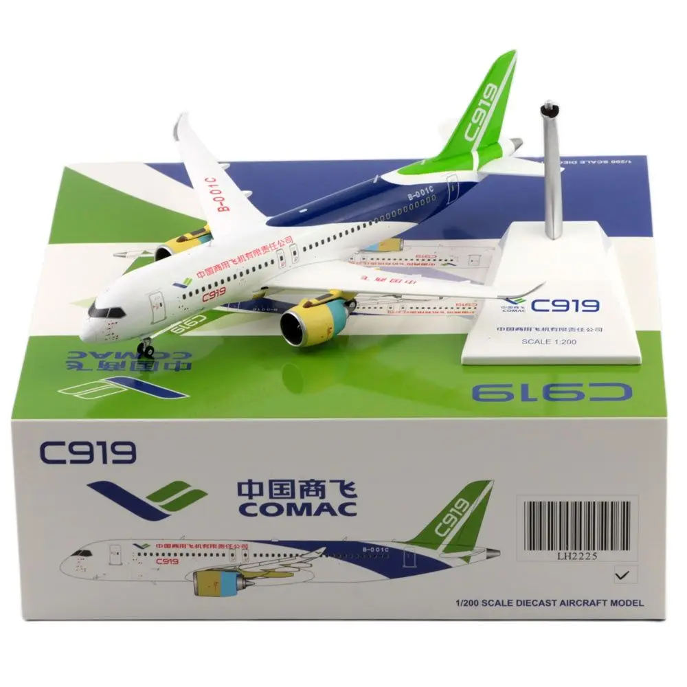 

1:200 Alloy Collectible Plane JC Wings LH2225 Comac C919 "Bare Metal Engine" Diecast Aircraft JET Model Reg#B-001C With Stand