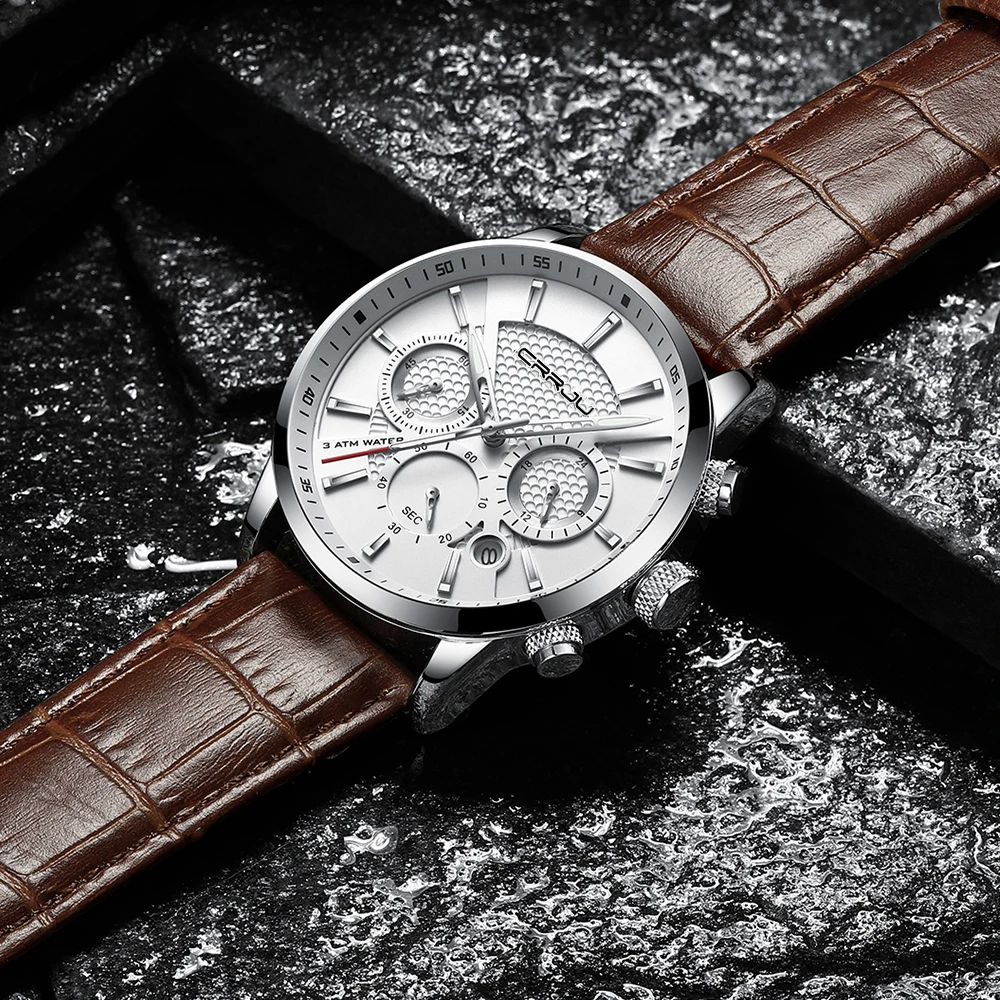 

2021 New Mens Watches Top Brand Luxury Leather Casual Quartz Watch Men Sport Waterproof Clock Black Watch Relogio Masculino
