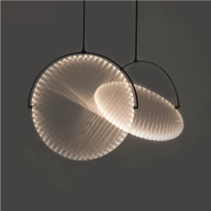

European minimalist flying saucer round led chandelier modern living room dining room bar coffee shop decorative Chandelier