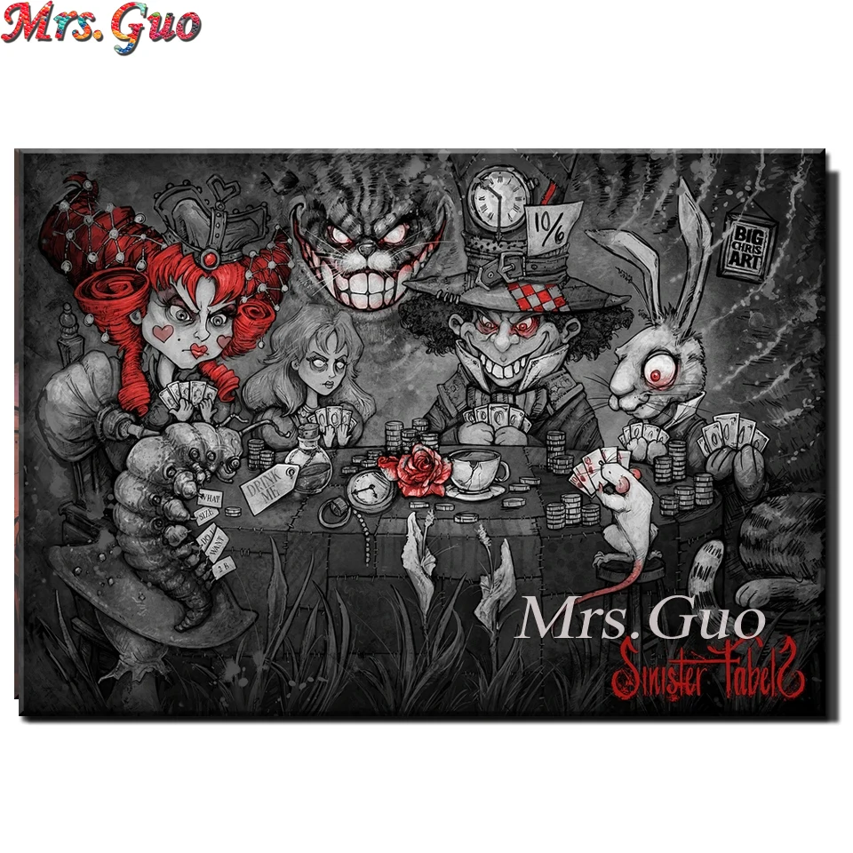 

Полноразмерная Алмазная 5d зловещая надпись, мультяшная алмазная живопись, фильмы ужасов, монстр, алмазная вышивка своими руками