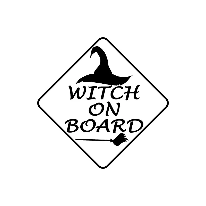 

Funny Witch on Board Car Sticker Fashion Waterproof Decal Personalized PVC Bumper Window Decoration Accessories Sunscreen Decals