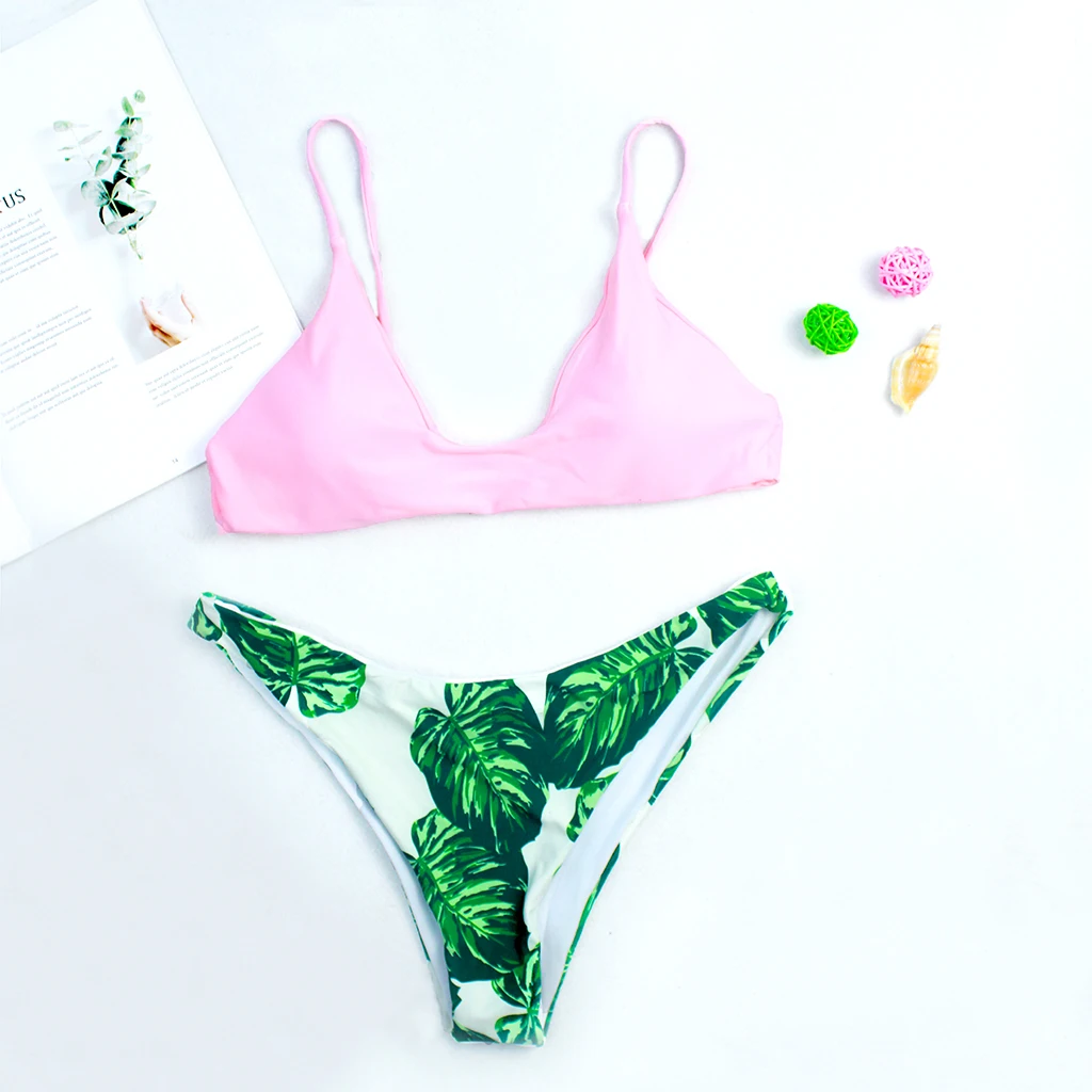 Новинка 2019 женский бикини набор треугольный купальник два предмета одежда для