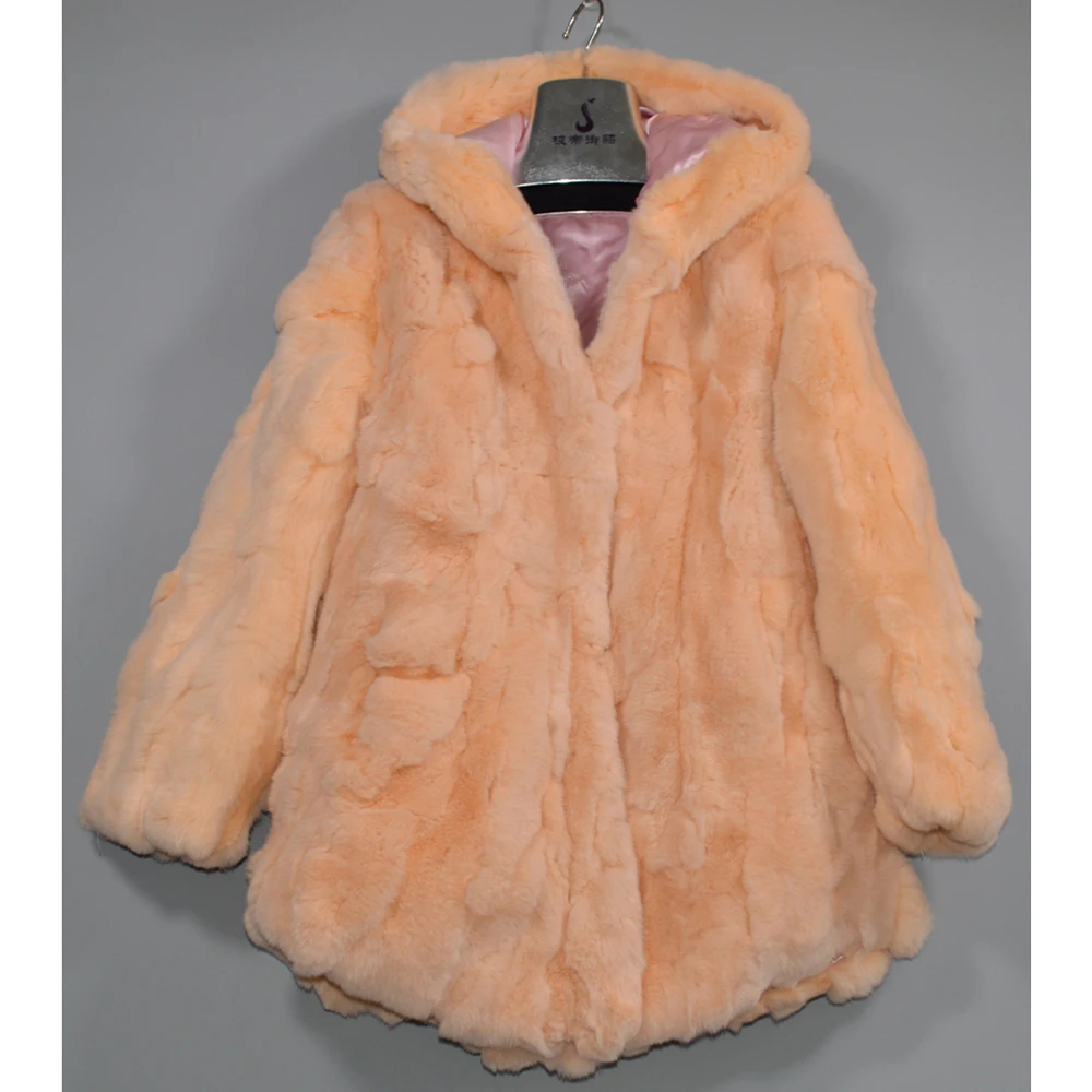 Хорошее качество для девушек зимний длинный Стиль натуральная Рекс меховая