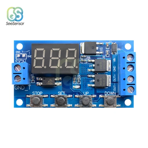 Relay DDC-432 DC 12V 24V двойной МОП-светодиодный цифровой регулятор задержки Реле времени задержки цикл запуска переключатель модуль управления синхронизации - Габаритные размеры: Relay