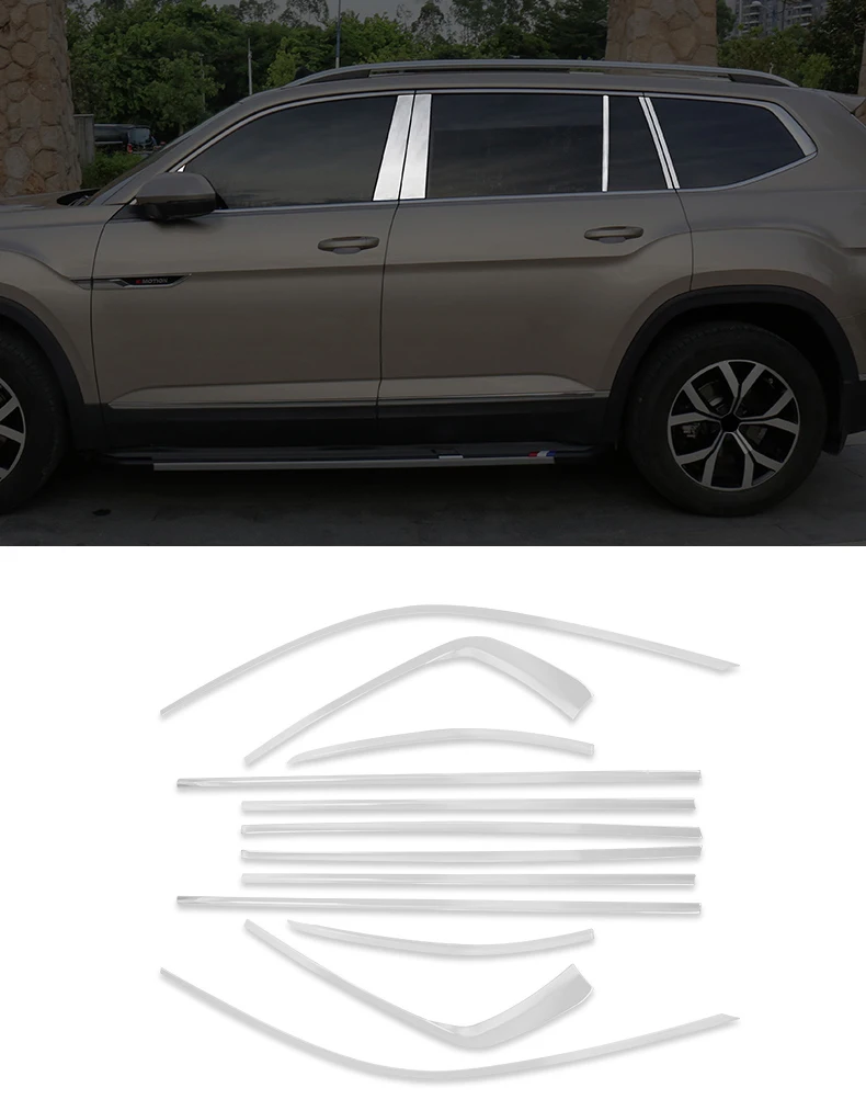 Lsrtw2017 для Volkswagen Atlas Teramont Vw окна автомобиля хром планки аксессуары для интерьера Молдинги