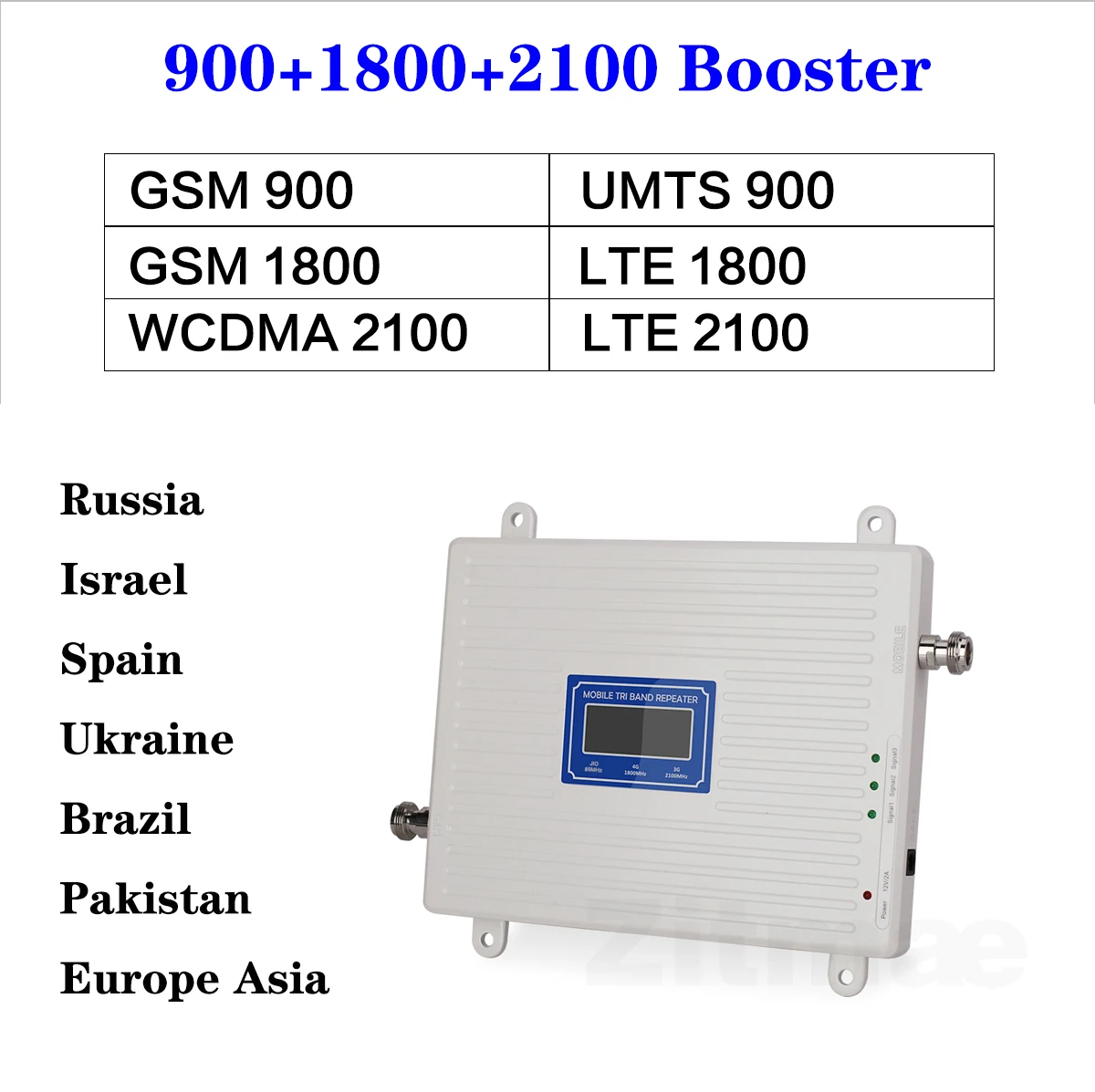 2g 3g 4g усилитель сигнала GSM 900 DCS 1800 WCDMA 2100 МГц Ретранслятор связи B8 B3 B1 4G LTE