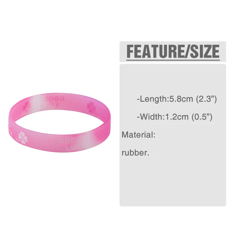 10 шт. спортивные силиконовые браслеты карамельных цветов хорошие клевер удачи