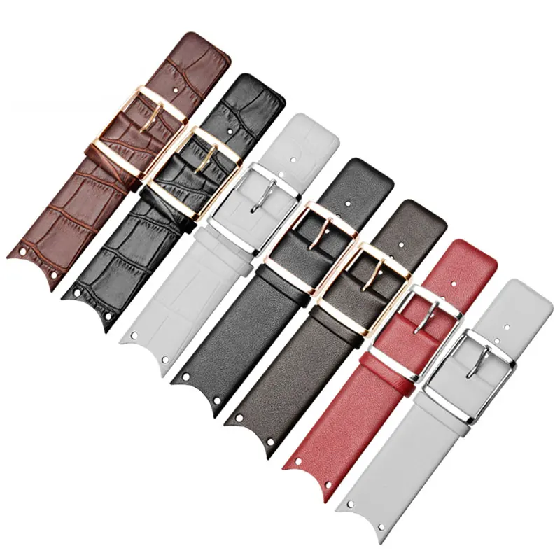 Кожаный ремешок для часов 22 мм белый черный красный коричневый подходит